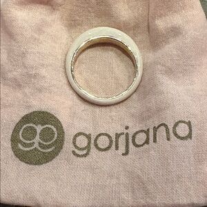 Gorjana Lou cream and gold stacking ring sz 9
